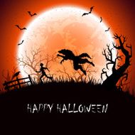 Halloween background with werewolf N6