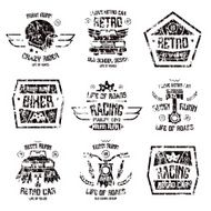 Racing badges for t-shirt
