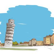 Pisa hand drawn vector illustration N2