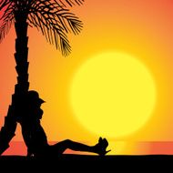 Vector silhouette of woman N431