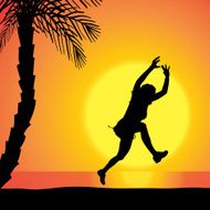 Vector silhouette of a woman N1831