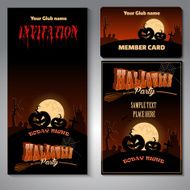 Happy Halloween club party Vector illustration set