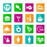 Set of Universal Restaurant Icons on White Background N2