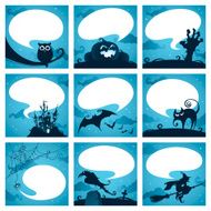 Collection of halloween elements with speech bubbles N2