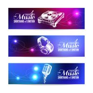 Set of music banners Hand drawn illustrations and typography de N2