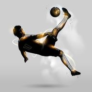 abstract soccer overhead kick