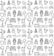 Toys icons Seamless pattern N3