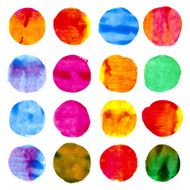 16 circle form brush stroke Rounded colored shapes on white
