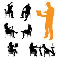 Vector silhouettes of business people N121