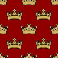 Seamless pattern of golden crowns