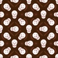 Sugar skull vector seamless pattern