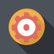 flat icon with a shadow symbol settings