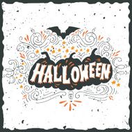 Halloween poster with hand lettering N2