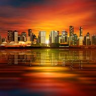 abstract background with panorama of vancouver N57