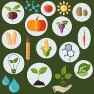 Agronomic icons flat style - vector