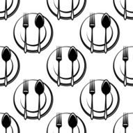 Cutlery and dishware seamless pattern N2