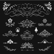 Vector illustration with set of calligraphic design elements N3