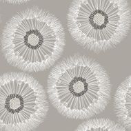Seamless pattern of dandelion Hand-drawn floral background Monochrome vector illustration N2