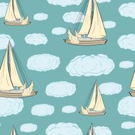 Winged ships and clouds