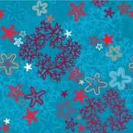 Seamless background with Coral Reef and Sea stars