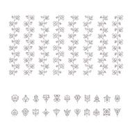 floral brushes and poligonal leaves set