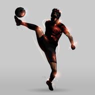 Abstract kicking in the air