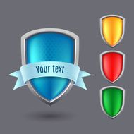 Realistic modern shield Vector illustration