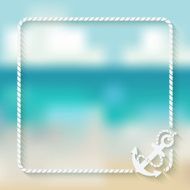 nautical card template with anchor