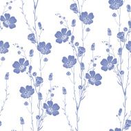 Floral seamless pattern of flax plant N2
