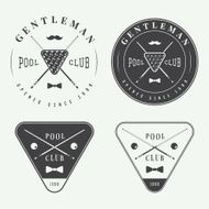 Set of vintage billiard labels emblems and logo N2