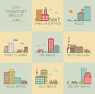 City transport service icons