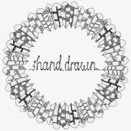 Hand-drawn text wreath Feathers