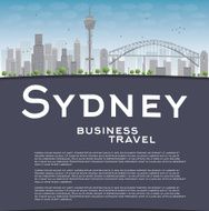 Sydney City skyline with blue sky skyscrapers and copy space