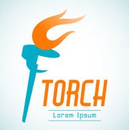 Vector logo design template of a torch N2