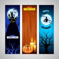 Three vertical Halloween banners