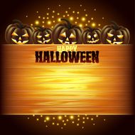 Pumpkins and wooden texture Halloween background
