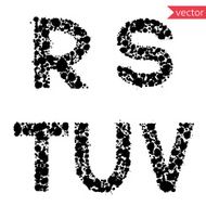 decorative letters R S T U V made from drops