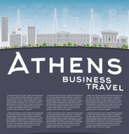 Athens Skyline with Grey Building Blue Sky and copy space