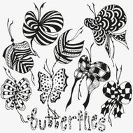 Set of butterflies on white background N2