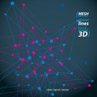 3d mesh polygonal abstract object isolated on dark background