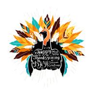 Authentic poster with silhouette of turkey and calligraphic ele