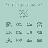 Transportation thin line icon set N6