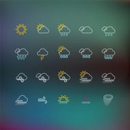 Weather Thin Line Icons for web and mobile applications