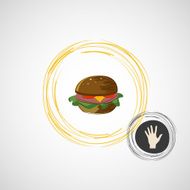 Sketch juicy and tasty burger vector icon N2