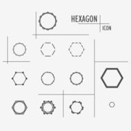 Set black vector character of hexagons eps10