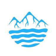 Mountain and sea or river vector logo