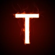 Fiery font - letter T