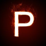 Fiery font - letter P