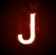Fiery font - letter J