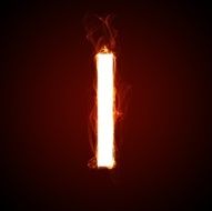 Fiery font - letter I